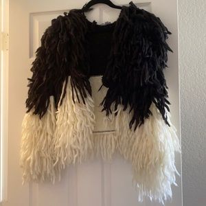 Andi-Bagus black and white shag jacket/fur coat